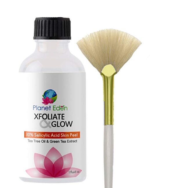 Planet Eden 30% Salicylic Acid Skin Peel with Tea Tree Oil & Green Tea Extract - Great For Acne Free Shipping and Free Fan Brush