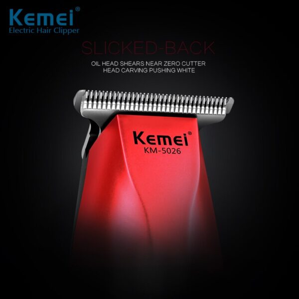 Kemei Professional Hair Clipper Cordless 0mm Baldheaded Hair Beard Trimmer Red Color Precision Hair Cutter Haircut Machine - Image 3